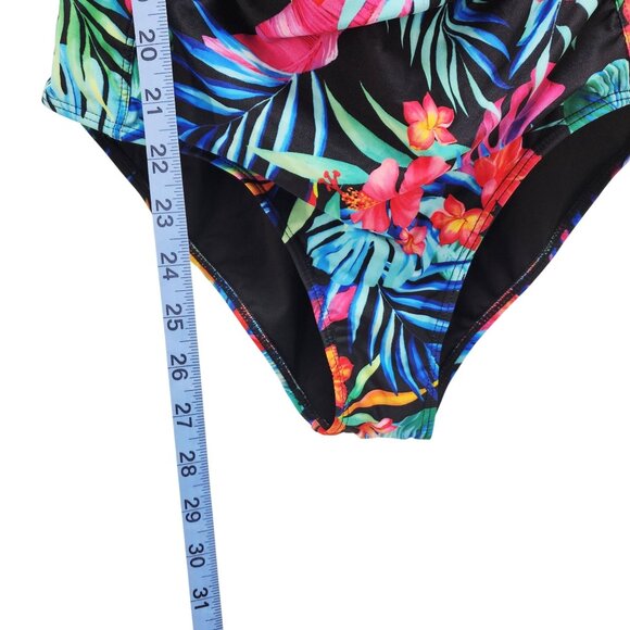 Tempt Me Womens Floral One-Piece Swimsuit Size M Adjustable Straps Multicolor - Picture 7 of 9